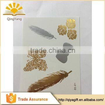 New Fashionable custom body Flash gold silver tattoo temporary child