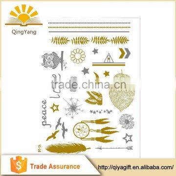 custom made flash foil hands gold Indian henna tattoo designs