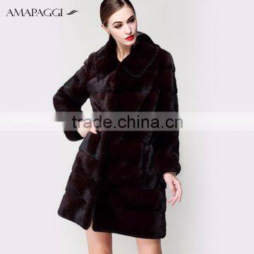 China sale dyed real mink winter fur coat for fashion lady