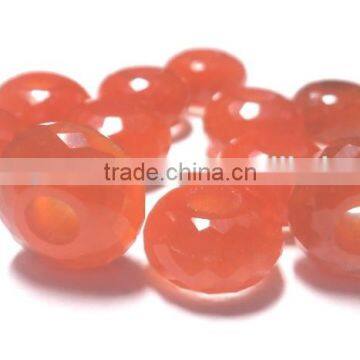 AAA Chinese Orange Cats Eye Stylist Roundel Big Hole Beads