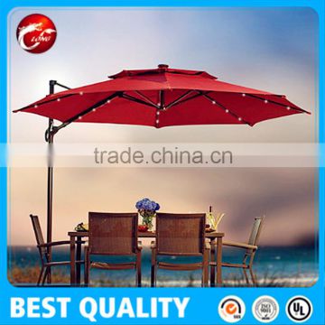 solar led offset umbrella,patio umbrella,banana hanging umbrella