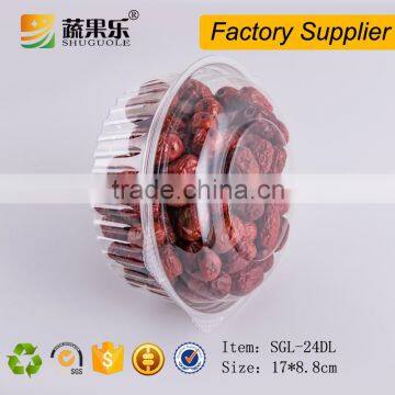 Customized Disposable Plastic Food Packaging Round Box With Lid 600g photo-6