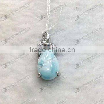 Larimar Jewelry,925 Sterling Silver Larimar Pendant/Charms Pear Shape