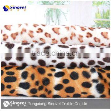 Transfer Printing Velvet Fabric/100% Polyester Animal Skin Pattern Velboa