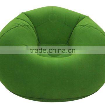 New design hot sell fashionable comfortable green blue flock inflatable sofa