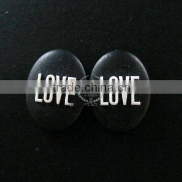 18x25mm oval love letter resin cameo black vintage style cabochon DIY pendant charm supplies 4120088