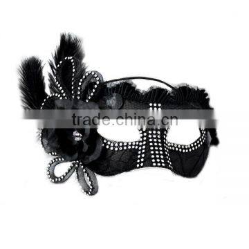 feathered black lace masks