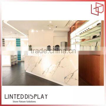 High level white salon reception desk