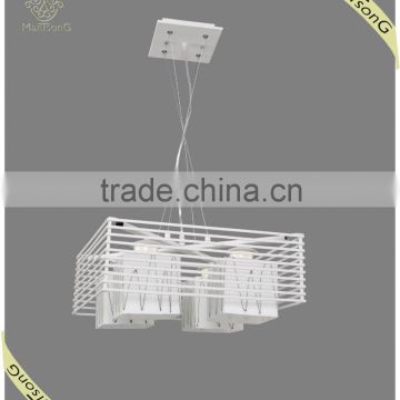 2015 Hot sale modern pendant lamp with white square glass inside white square iron ampshade