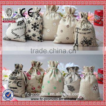 Drawstring Linen Bag 9x12cm Straw Color Drawable Wedding Gift Packaging Christmas Bag
