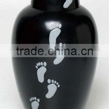 Foot Print Engraved Brass Cremation Urn