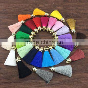 30 COLOURS Ice silk superior metal cap tiny Tassel Keychains HATS Pedant accessoriese