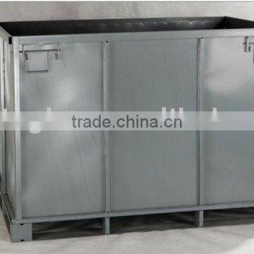 foldable steel pallet crate/storage collapsible metal box/bin