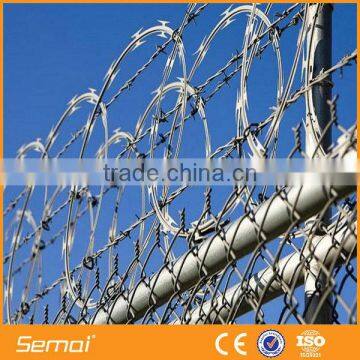 2016 galvanized chain link fence top barbed wire