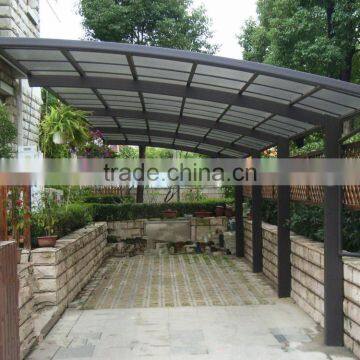 Aluminium frame and solid polycarbonate sheet used carports for sale HX113