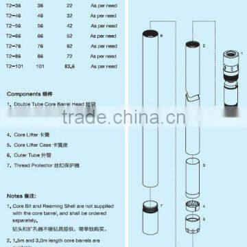 T2 diamond Double Tube Core barrel