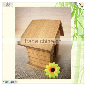 Handmade Craft Slot Roofing Hanging Doorplate Wood Hut photo-3