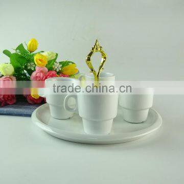 cheap white porcelain cup and plate in stock, wholesale coffee set , tea set, espresso cup saucers