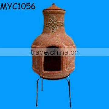 Terracotta chiminea garden BBQ fireplace