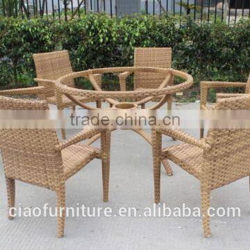 New Design Garden Home Rattan Furniture Outdoor Dining Table Set photo-3