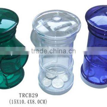 Clear Glass Block Coin Savings Bank