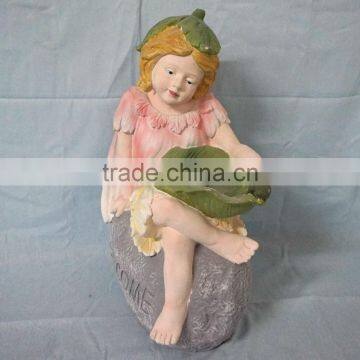 Fiberglass Garden Girl Welcome Statue Ornament photo-3