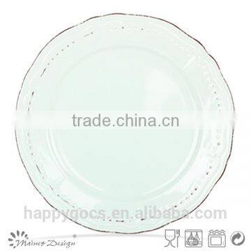 Embossed Solid Color Ceramic Salad Plate photo-3