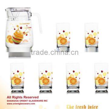 60oz 50oz 45oz 1500ml 1400ml Fruit color printing jug set driking jug set