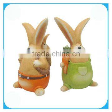 Ceramic easter cute rabbit figure for decor