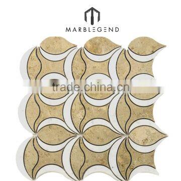 Natural stone waterjet marble mosaic tile