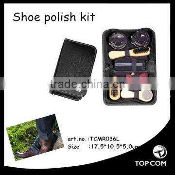 good quality hotel shoe cleaning set in zipper bag