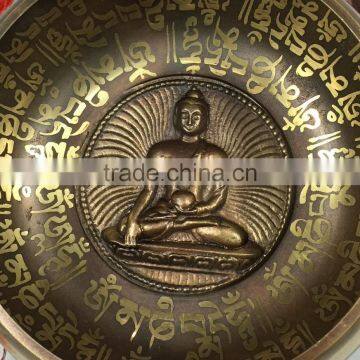 Best Selling Meditating Buddha Crafted Handmade Tibetan Singing Bowl photo-3