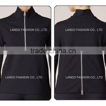 2015 F/W Fashion UK Simple Design Front Zipper Knit Sweater photo-4