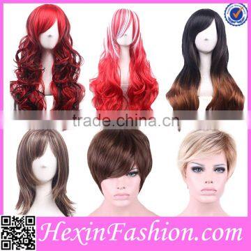 Lover-beauty Natural Wave Long Red Mixed White Wig