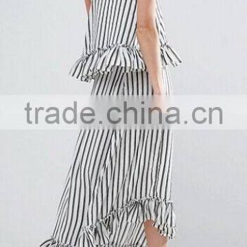 Fashion Stripe Set Crop Top and Panty Style Ith Ruffle photo-3