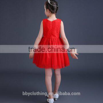 Kids Girls Flower Dress Sleeveless Birthday Party Dresses Children Fancy Princess Beads Dress photo-3