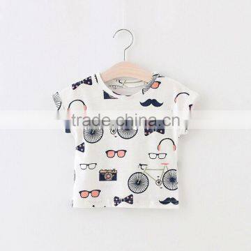 Baby Clothes Girl Dandelion Glasses Bike Pattern Tee Shirt photo-4