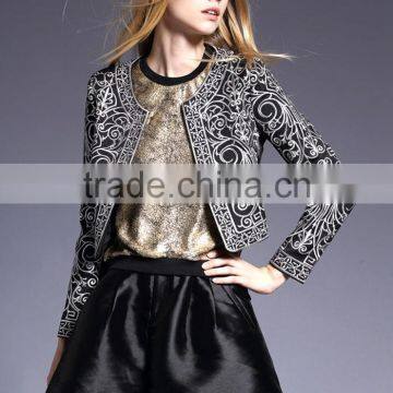 Auschalink Ladies Long Sleeve Fitted Embroidery Jackets Short Style Designs photo-2