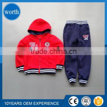 New style fleece kids set hooded jacket adorable kids fashion outwear