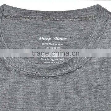 Custom Men's 100% Merino Wool Outdoor Sports Crew T Shirts Lightweight Athletics Summer Breathable Wicking Cool Short Sleeve Bas photo-6