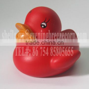 5cm mini red promotional rubber duck, red vinyl duck, floating red rubber duck with logo print