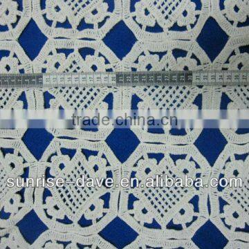 white crochet cotton garment patch pattern design