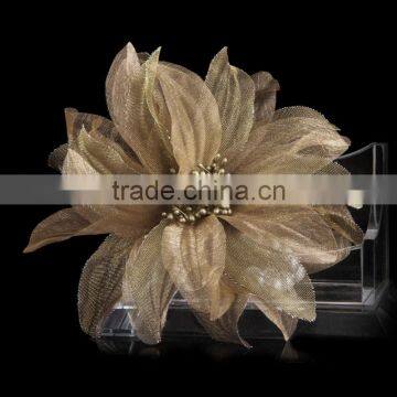 Handmade Silk Yarn Flower Brooches,fabric Flowers Headwear,girls Jewelry Skirt Brooch photo-5