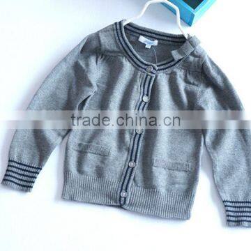 chic pockets button-down girls baby knitted cardigan