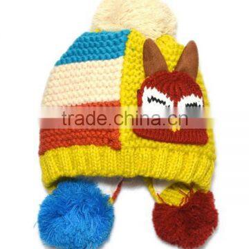 Fashion Baby Knitting Hat Winter Hat With Pompom photo-2