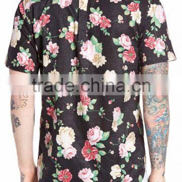 Roses Floral Button Shirt Dress for Men Made by Chinese Manufacturer photo-2