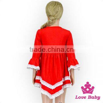 Christmas Dress Girl Clothes With Tassel Application Long Sleeve Children Dress Ball Gown Red photo-6
