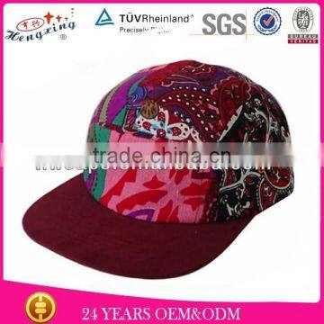 Custom cheap novelty hats floral 5 panel hat