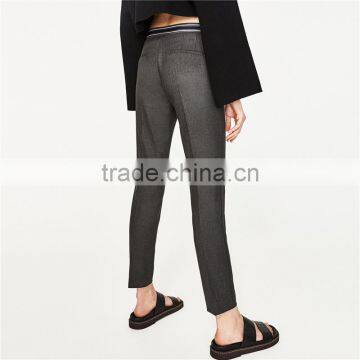 2017 OEM Front Zip Marl Stretch Waist Skinny Leg Trousers photo-3
