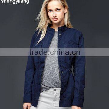 OEM/ODM Women Cotto Baseball Jacket Green Custom Jacket Guangzhou Clothing Manufacturer photo-4
